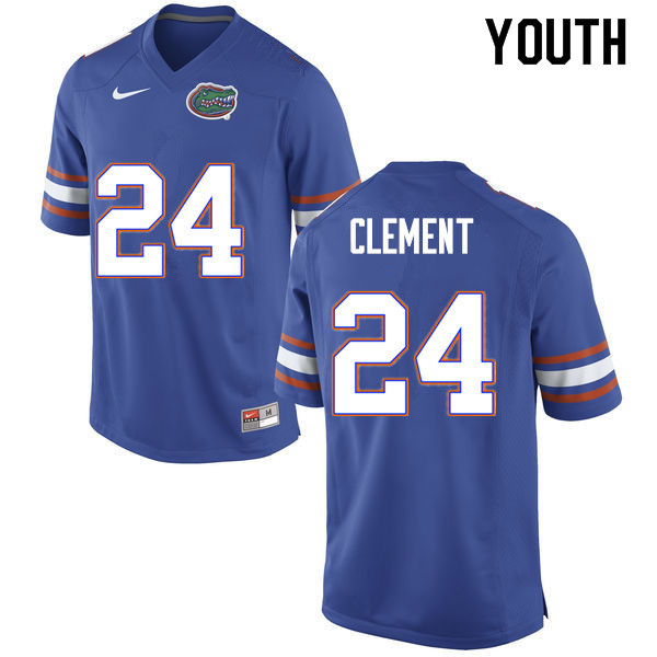 Youth #24 Iverson Clement Florida Gators College Football Jerseys Sale-Blue - Click Image to Close